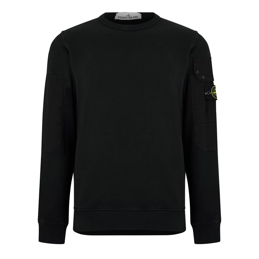 Stone Island Crewneck Pocket Sweatshirt - Nero V0029